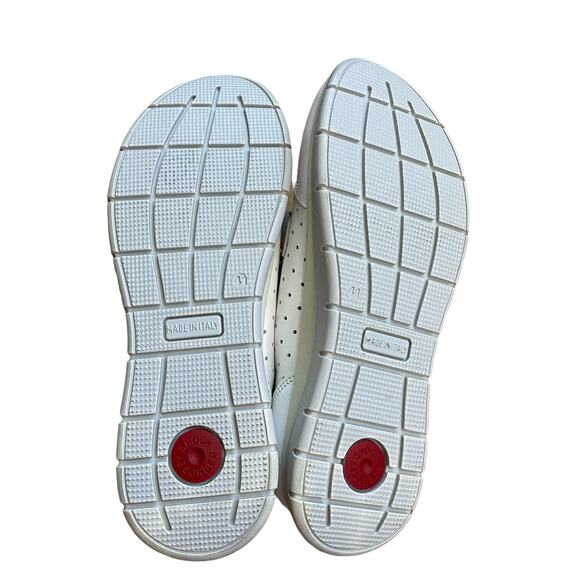 IMAC Made in Italy White Leather Sneakers Double Cross Straps Women’s 10 - Picture 6 of 8